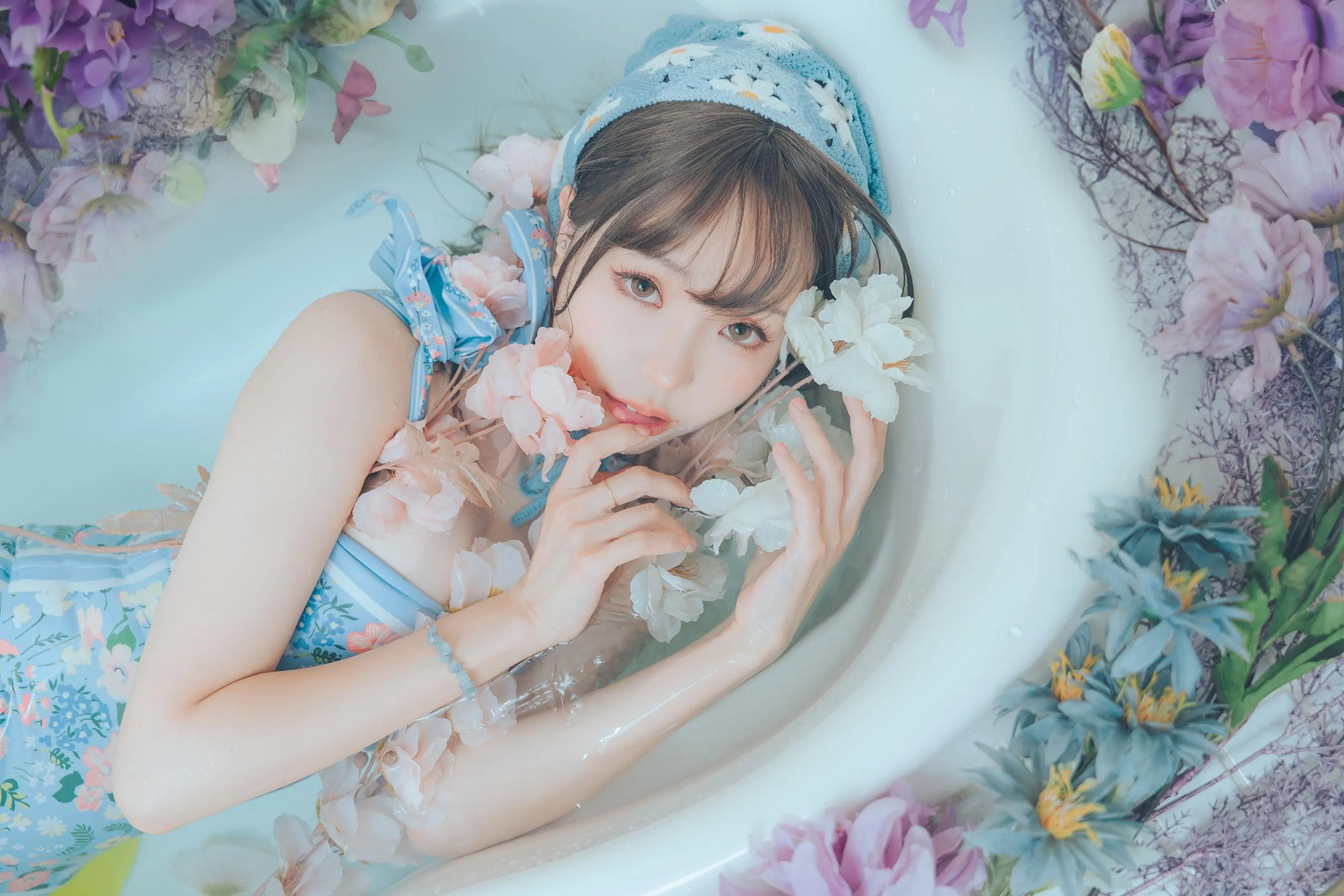 ElyEE子 – NO.122 2023.august D-復古水藍花 Vintage Aqua Blossom [39P]插图4
